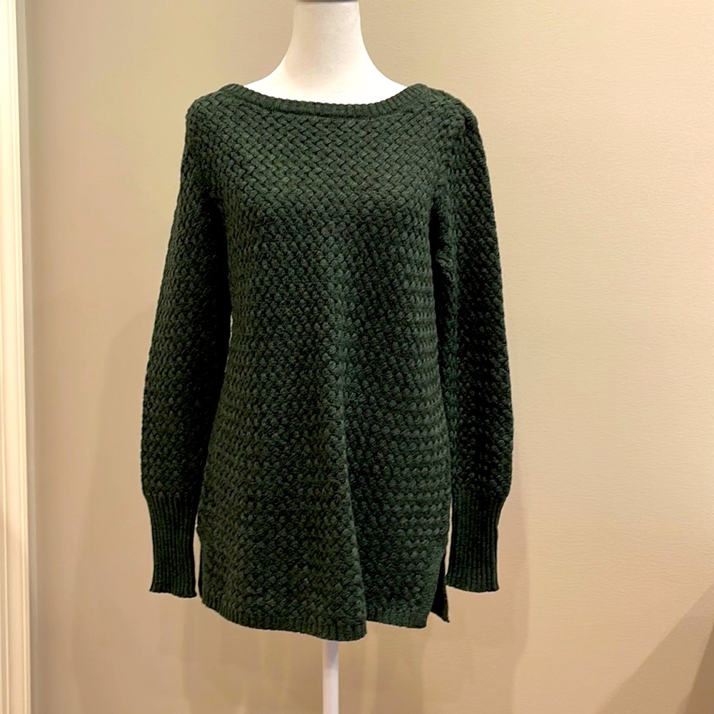Athleta hunter green cozy knit sweater, medium